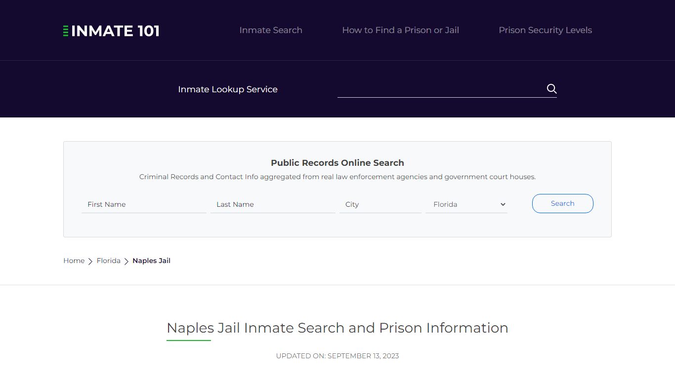Naples Jail Inmate Search and Prison Information